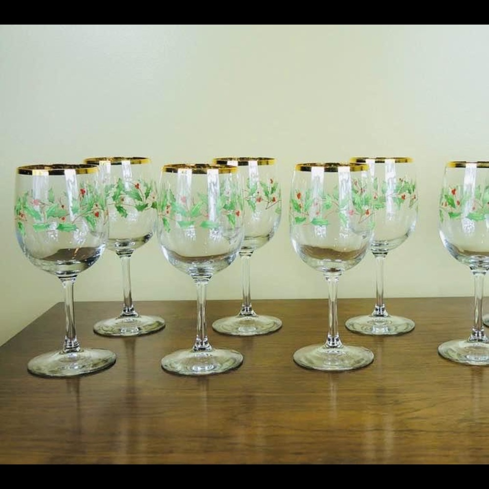 Lenox Holiday Goblets Set of 7 never used